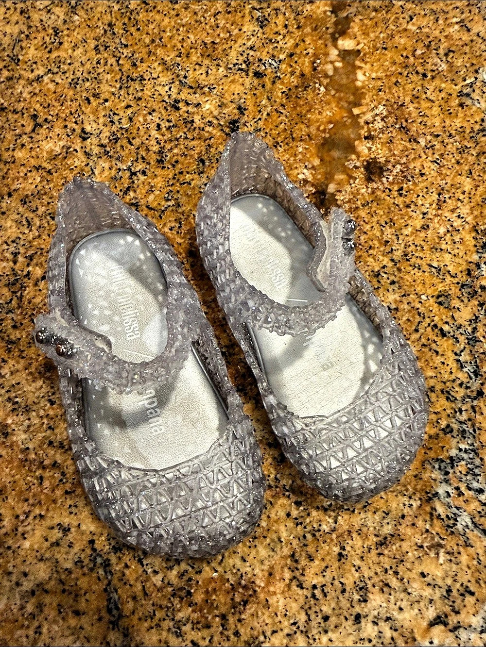 Mini Melissa Campana Kids Clear sparkly Geometric Sandals US toddler size 6